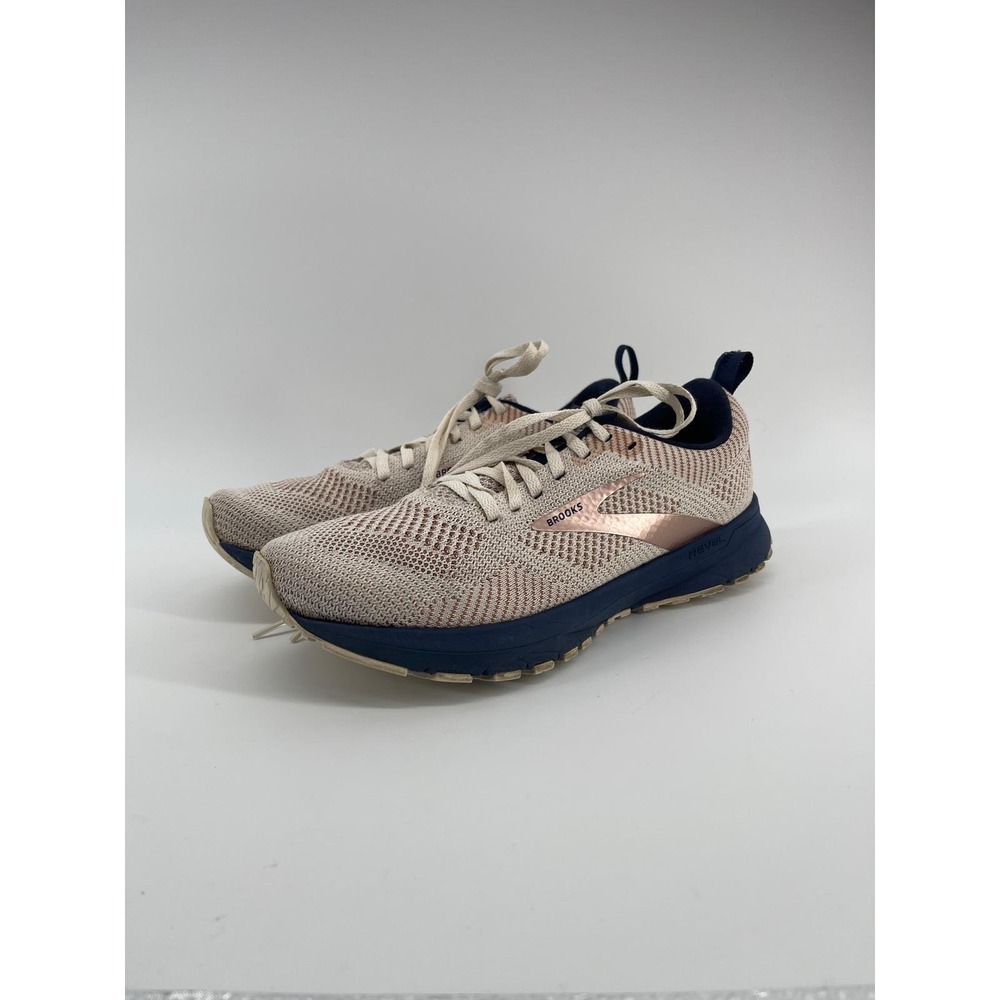 Brooks Revel 5 Womens Running Shoes Tan Rose Gold Navy 1203611B131 Size 9